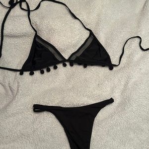 Super cute mesh bathing suit top, and cute thong bottom, swimsuit